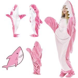 Wearable Shark Blanket Hoodie Onesie Child Lg Comfy Super Soft Onsie Sleeping ba
